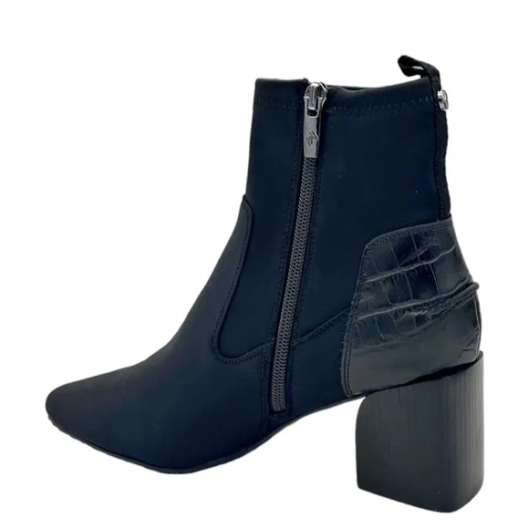 Donald Pliner ABBIE WOMENS SUEDE SQUARE TOE ANKLE BOOTS BLACK Sz 9 Y2K - Picture 10 of 14